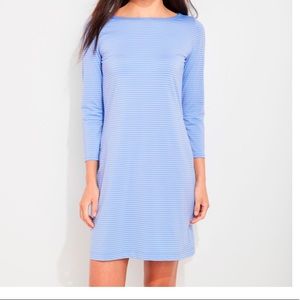 Vineyard Vines Women’s Striped Blue Boat Neck Shift Dress | Size Medium